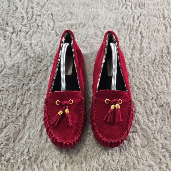 Daniel Green deep red suede tassels comfy loafers shoes - Picture 1 of 9